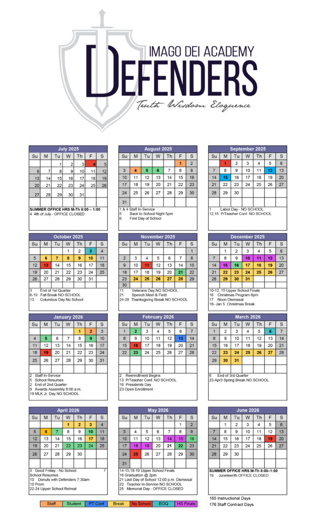 ida calendars 2025 2026 ud